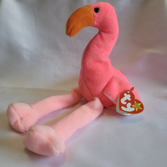 Ty Beanie Baby "Pinky" The Flamingo - Vintage with PVC Pellet Tag Retired 1998 - Picture 1 of 7